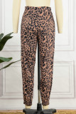 Casual Leopard Patchwork Loose Pencil Full Print Bottoms