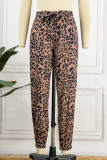 Casual Leopard Patchwork Loose Pencil Full Print Bottoms