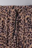 Casual Leopard Patchwork Loose Pencil Full Print Bottoms