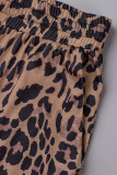 Casual Leopard Patchwork Loose Pencil Full Print Bottoms