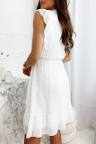 Sweet Elegant Solid Frenulum V Neck A Line Dresses