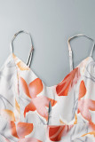 Sexy Sweet Floral Patchwork V Neck Sling Dress Dresses