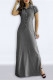 Casual Simplicity Solid Buckle Turndown Collar Short Sleeve Regular Denim Dresses