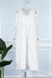 Casual Vacation Solid Patchwork O Neck A Line Dresses