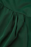 Street Simplicity Solid Flounce Oblique Collar Irregular Dress Dresses