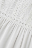 Casual Vacation Solid Patchwork O Neck A Line Dresses