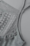 Casual Vacation Geometric Tassel Frenulum Square Collar Tops