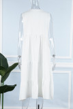 Casual Vacation Solid Patchwork O Neck A Line Dresses