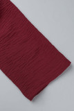 Elegant Simplicity Solid Frenulum Buckle V Neck A Line Dresses