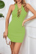 Sexy Casual Solid Hollowed Out V Neck Wrapped Skirt Dresses