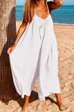 Casual Simplicity Solid Solid Color V Neck Loose Jumpsuits