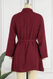 Elegant Simplicity Solid Frenulum Buckle V Neck A Line Dresses
