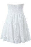 Sexy Street Solid Frenulum Strapless A Line Dresses