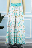 Casual Vacation Print Patchwork Loose High Waist Wide Leg Full Print Bottoms