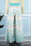 Casual Vacation Print Patchwork Loose High Waist Wide Leg Full Print Bottoms