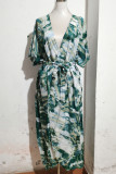 Elegant Vacation Floral Patchwork Swimwears Cover Up