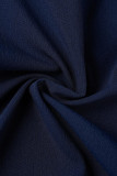 Work British Style Solid Buttons High Waist Wide Leg Solid Color Bottoms