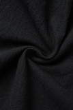Casual Simplicity Solid Frenulum V Neck Cake Skirt Dresses
