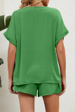 Casual Daily Solid Solid Color V Neck Short Sleeve Two Pieces