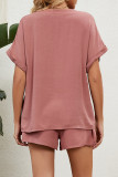 Casual Daily Solid Solid Color V Neck Short Sleeve Two Pieces