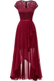 Celebrities Elegant Solid Lace Mesh V Neck A Line Dresses