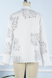 Casual Street Letter Print Patchwork V Neck Tops