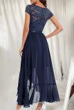 Celebrities Elegant Solid Lace Mesh V Neck A Line Dresses