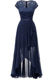 Celebrities Elegant Solid Lace Mesh V Neck A Line Dresses