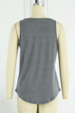 Casual Simplicity Solid Solid Color Square Collar Tops