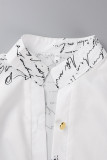 Casual Street Letter Print Patchwork V Neck Tops