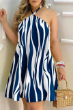 Casual Bohemian Print Patchwork Halter A Line Dresses