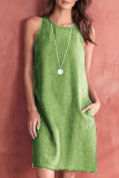 Casual Basis Solid Solid Color O Neck Vest Dress Dresses