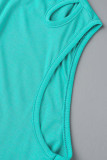 Sexy Street Solid Ripped O Neck Tops
