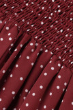 Sweet Elegant Polka Dot Buckle U Neck A Line Dresses