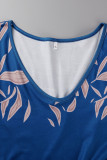 Casual Print Patchwork V Neck A Line Dresses