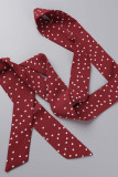 Sweet Elegant Polka Dot Buckle U Neck A Line Dresses