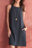 Casual Basis Solid Solid Color O Neck Vest Dress Dresses