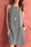Casual Basis Solid Solid Color O Neck Vest Dress Dresses