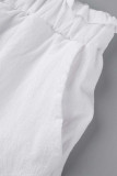 Sexy Casual Solid Patchwork Stringy Selvedge Off the Shoulder Short Sleeve Two Pieces