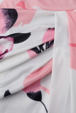Sweet Elegant Floral Not Positioning Printed Patchwork Off the Shoulder A Line Dresses