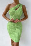 Sexy Party Solid Solid Color Oblique Collar Wrapped Skirt Dresses