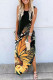 Casual Butterfly Print Patchwork O Neck Sleeveless Dress Dresses