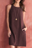 Casual Basis Solid Solid Color O Neck Vest Dress Dresses