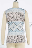 Casual Street Gradual Change Geometric Patchwork U Neck Tops