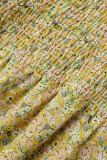 Sweet Elegant Floral Patchwork V Neck A Line Dresses