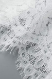 Sweet Elegant Solid Lace Patchwork O Neck Princess Dresses