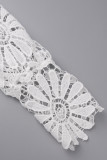 Sweet Work Elegant Solid Lace Patchwork V Neck Tops