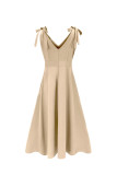 Celebrities Elegant Solid Slit V Neck Evening Dress Dresses