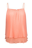 Sexy Vacation Solid Pearl Fold U Neck Tops