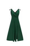 Celebrities Elegant Solid Slit V Neck Evening Dress Dresses